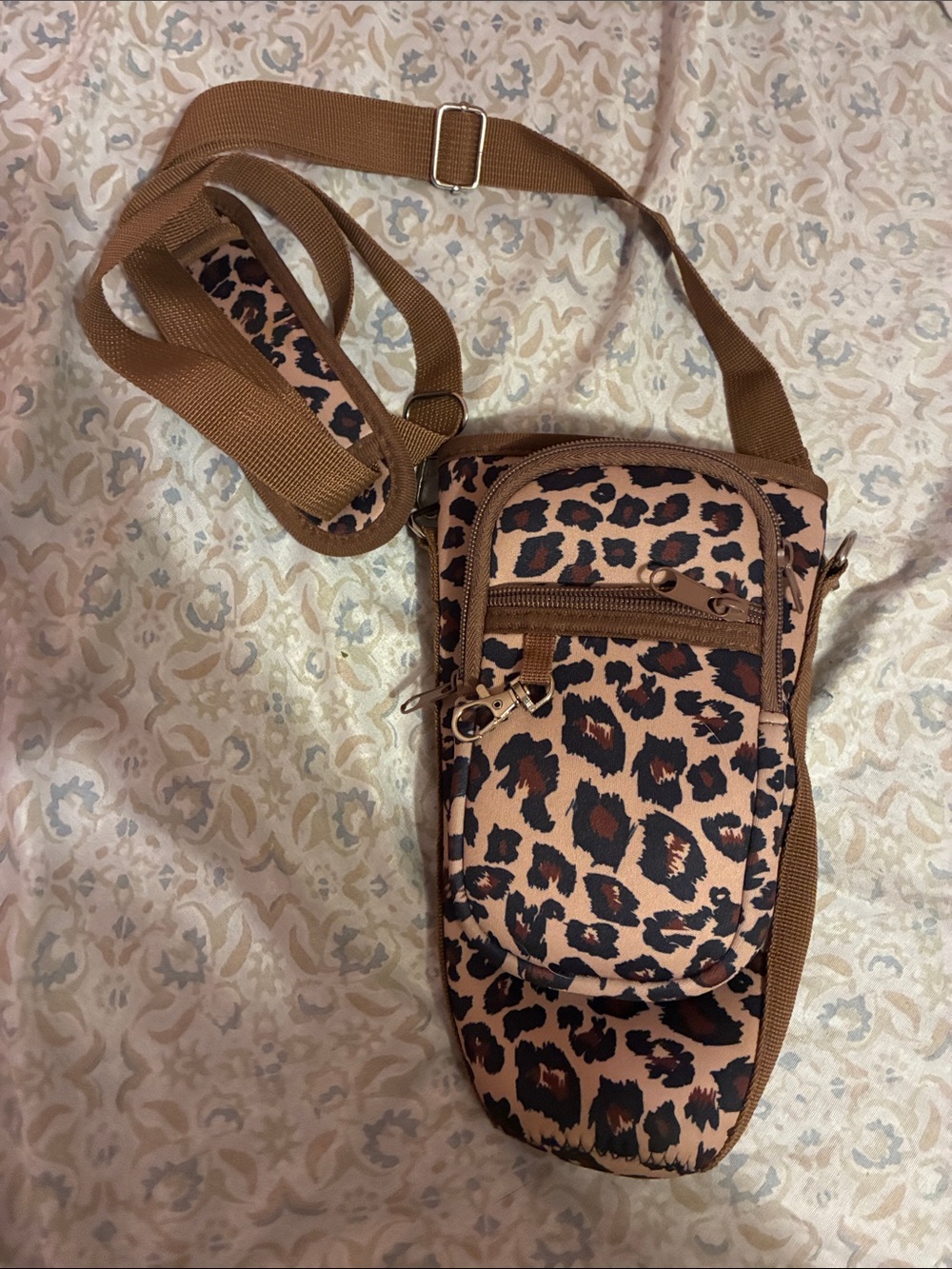 Amazon Leopard Print Crossbody Bag in Brown and Black
